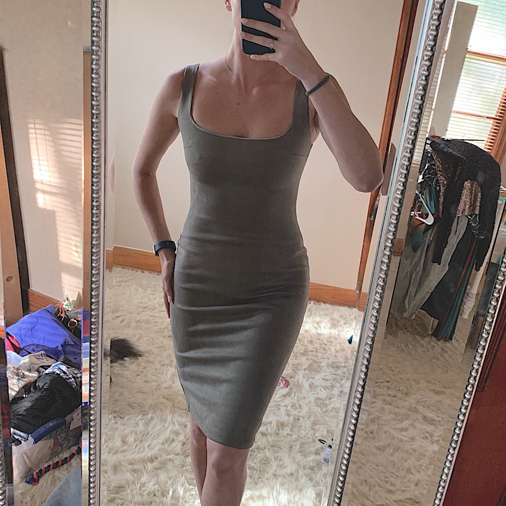 Nude suede dress